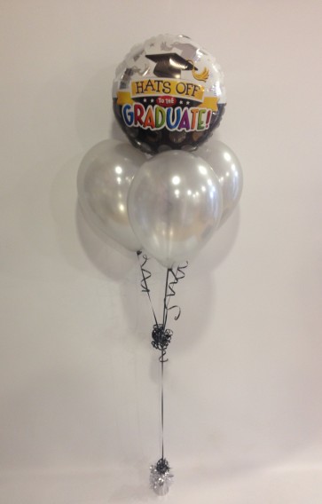 Hats off Grad Silver Balloon Bundle 