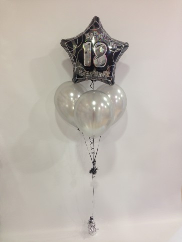 Age 18 Black Glitz  Balloon Bundle 