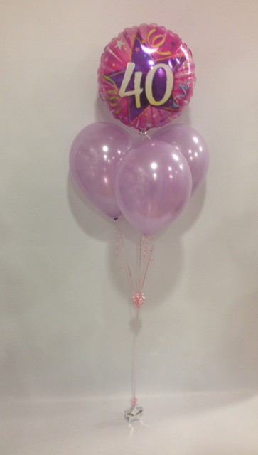 Age 40 Pink and Lilac Balloon Bundle
