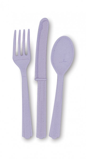 Lavender Plastic Cutlery