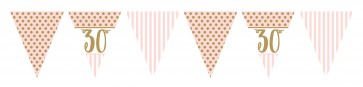 Age 30 Rose Gold and Pale Pink Bunting 