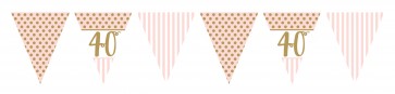 Age 40 Rose Gold and Pale Pink Bunting 