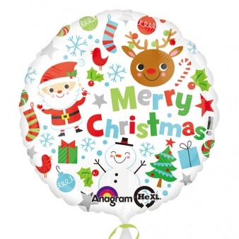 Merry Christmas Icons Foil Balloon