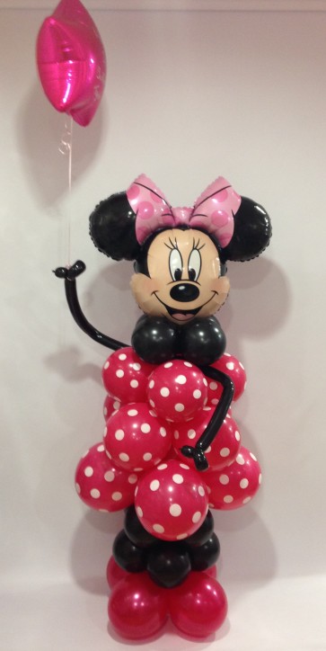 Minnie Mouse Balloon Figure Holding A Pink Star