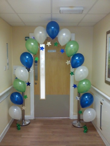 Entrance way Balloon Arch with Hanging Stars