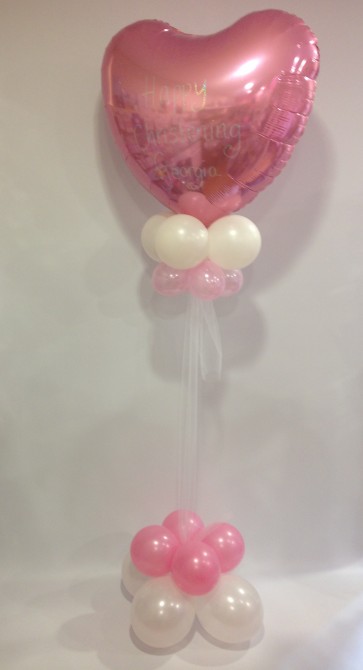 Large Pale Pink Christening Loveheart Statement Piece