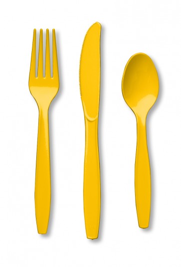 Yellow Plastic Cutlery 