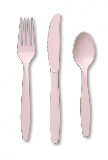 Pastel Pink Plastic Cutlery