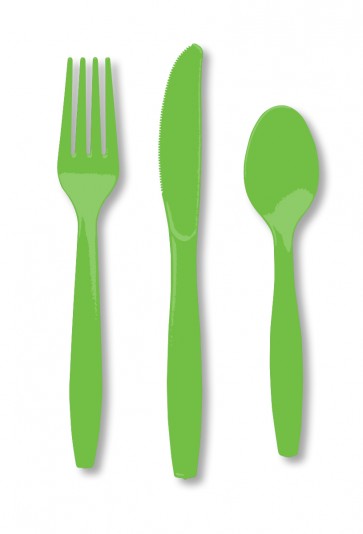 Lime Green Plastic Cutlery 