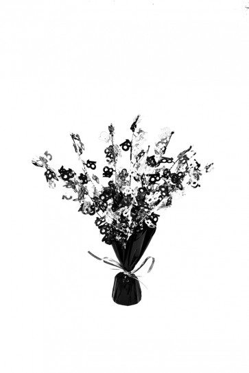 Age 18 Black and Silver Centerpiece  