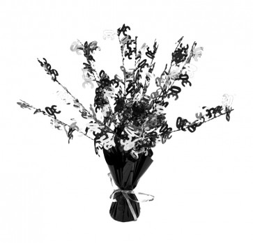 Age 30 Black and Silver Centerpiece  