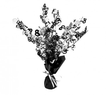 Age 60 Black and Silver Centerpiece 