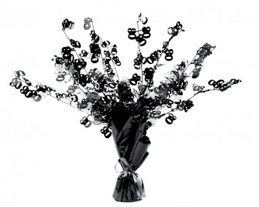 Age 80 Black and Silver Centerpiece 