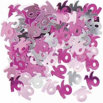 Age 16 Pink Glitz Confetti