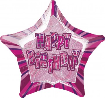 Pink Glitz Happy Birthday Foil Balloon 