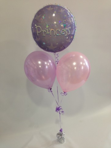 Pale Pink and Lilac Princess Balloon Bunch