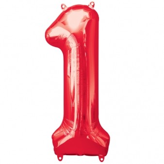 Number 1 Red Super Shape Foil Balloon