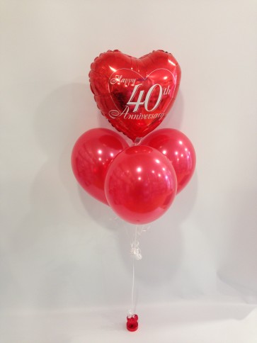 Ruby Anniversary Heart Balloon Bundle 