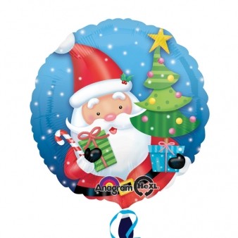 Santa With Tree Foil Balloon