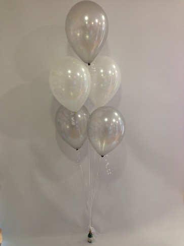 Silver and White 5 Latex Bouquet
