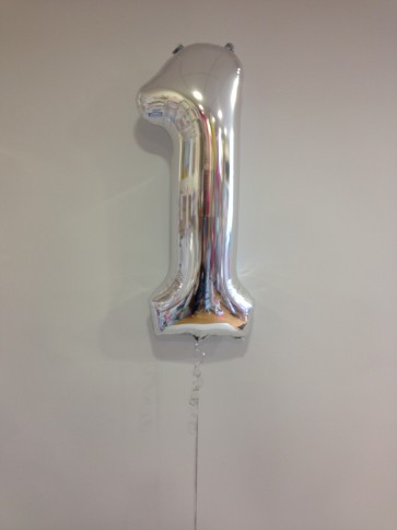 Silver Number 1 Foil Balloon
