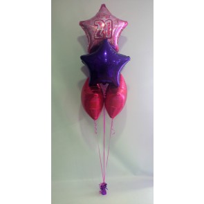 Age 21 Pink & Purple 5 Foil Bouquet 