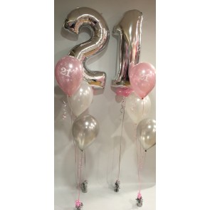 AGE 21 PALE PINK & SILVER CLASSIC BALLOON PACKAGE 