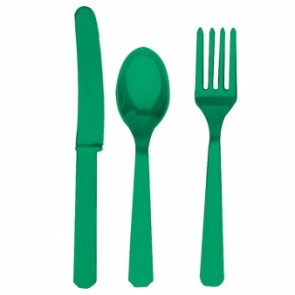 Emerald Green Plastic Cutlery