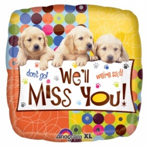 We'll Miss You Pups Foil Balloon
