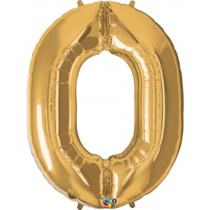 Number 0 Gold Super Shape Foil Balloon