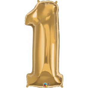 Number 1 Gold Super Shape Foil Balloon 