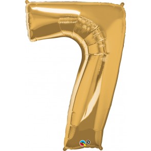 Number 7 Gold Super Shape Foil Balloon