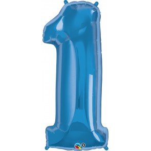 Number 1 Blue Super Shape Foil Balloon  