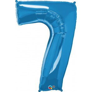 Number 7 Blue Super Shape Foil Balloon
