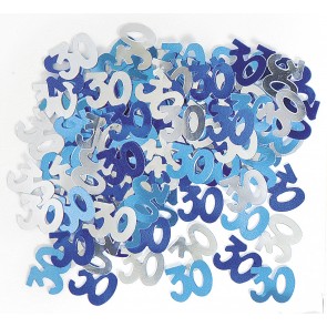 Age 30 Blue Glitz Confetti