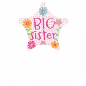 Big Sister Pink Star Foil Balloon