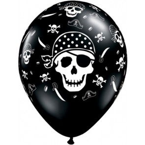 Pirate Skull and Cross Bones Latex Balloons