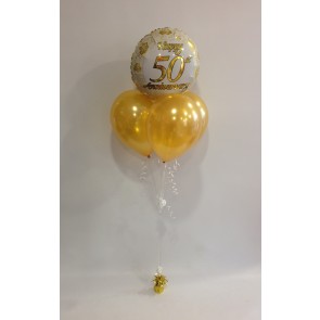 Golden Anniversary Rose Balloon Bundle 