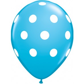 Blue Polka Dot Latex Balloons