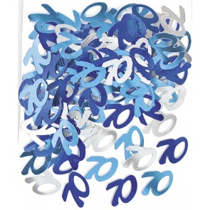 Age 70 Blue Glitz Confetti