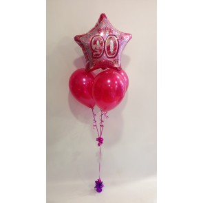 Age 90 Pink Glitz Balloon Bundle 