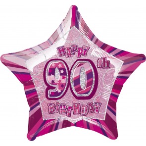 Age 90 Pink Glitz Foil Balloon  