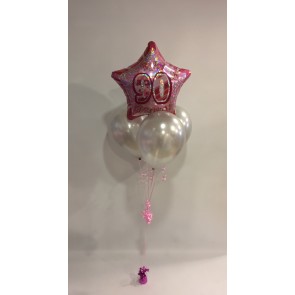 Age 90 Pink Glitz & Silver Balloon Bundle 