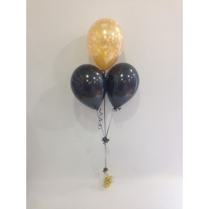 Age 60 Gold and Black 3 Latex Pyramid Bouquet