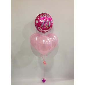 Age 70 Pink Balloon Bundle 