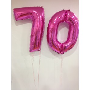 Large Pink 70 Number Balloons