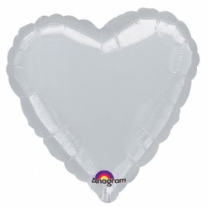 Silver Heart Foil Balloon 