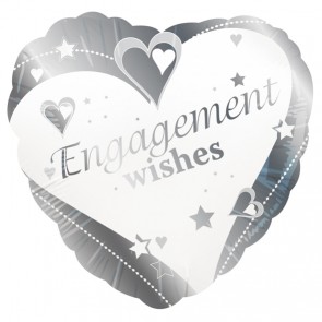 'Engagement Wishes' Love Heart Foil Balloon
