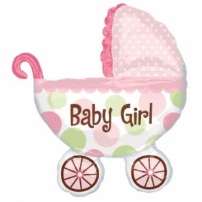 Baby Girl Buggy SuperShape Foil Balloon