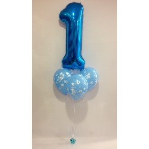 Blue Number 1 With 3 Latex Bouquet 
